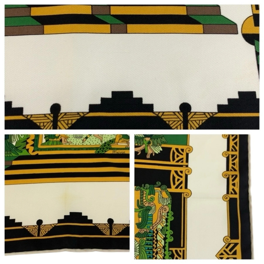 HERMES Green Silk Scarf - Picture 4 of 10